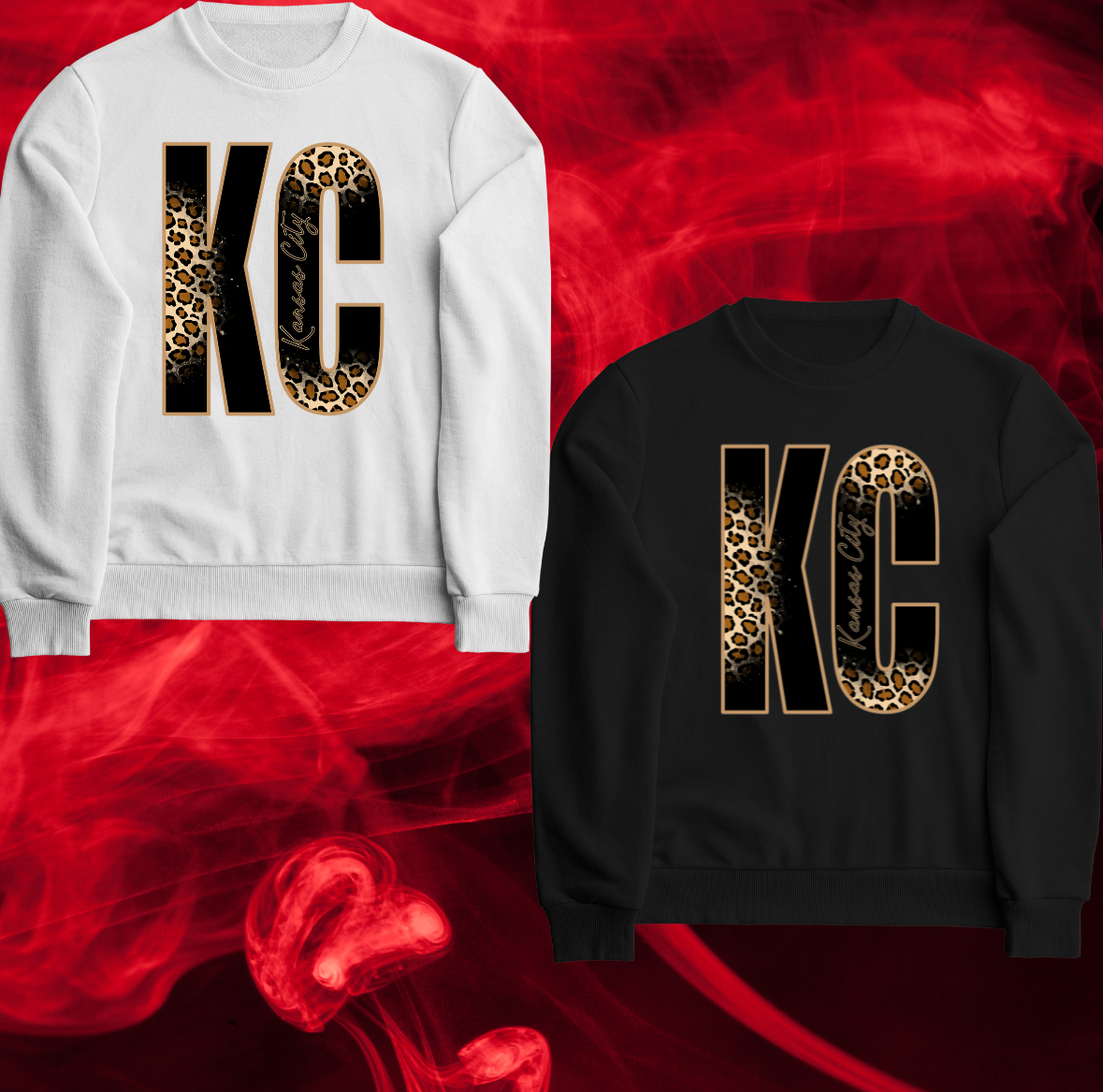 kc leopards print sweat shirt