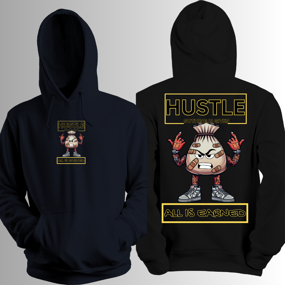 HUSTLER LIFE  black hoodie new design by HLA